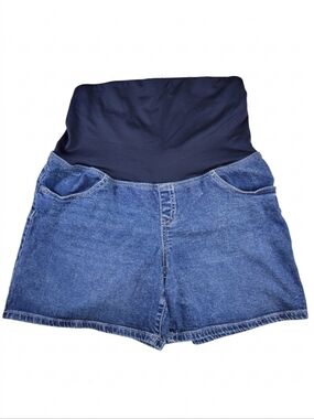 Isabel Maternity Denim Midi Shorts Size 14